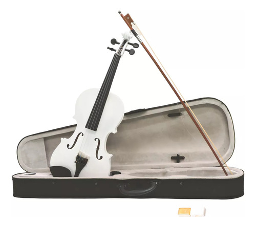 Violin Acustico 4/4 Profesional Con Estuche Y arco Y accesorios Color Blanco