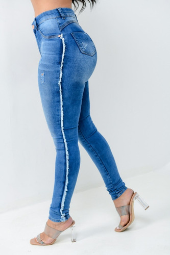 Calça Jeans Clochard Cinto Cintura Laço Feminina Da Moda.