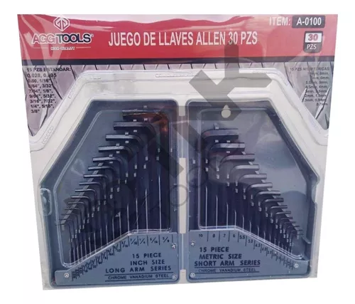 Llaves Allen Jgo 30 Pz Mm Y Std Profesionales Largas