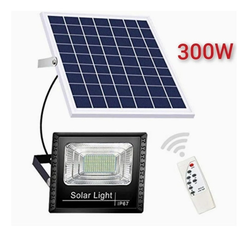 Foco Led Solar De 300 Watts + Panel Solar + Control + Sensor