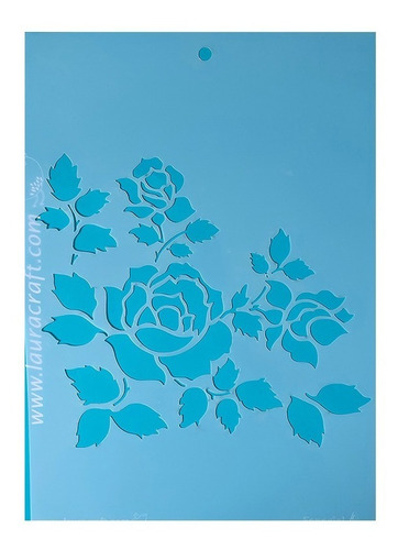 Stencil Laura Craft Set Rosas Y Plantas