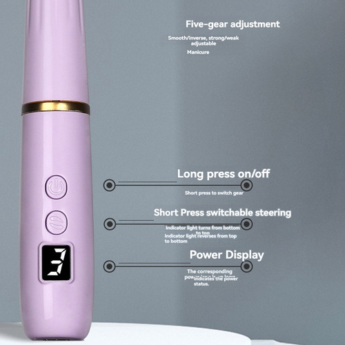 Lima De Uñas Eléctrica Portátil D2portable, Taladro De Uñas