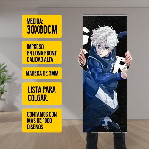 Imagen 2 de 8 de Cuadro Grande De Anime Blue Lock Nagi 30x80cm - Animeras