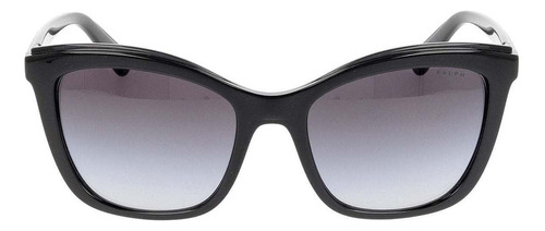 Anteojos De Sol Ralph Lauren Ra5252, Diseño Cuadrado Con Marco De Plástico Color Negro, Lente Gris Degradada, Varilla Negra