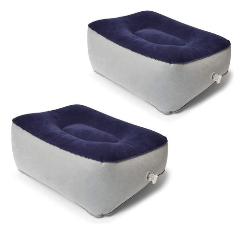 2 Piezas Almohada De Reposapies De Viaje Cojín Inflable