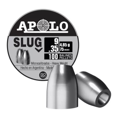  Apolo Slug 9mm .35 Balines Puntas 75 Gr Lata X 100 Aire 