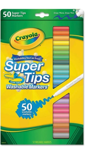 Imagen 2 de 7 de Crayola Super Tips 50 Unidades Marcadores De Tinta