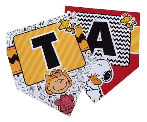 Banderín Personalizado Para Cumpleaños Snoopy