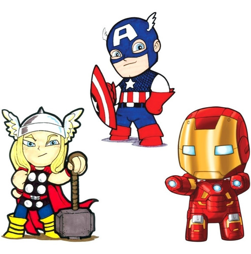 3 Adesivos Super-heróis Kids - Vingadores Marvel Dc