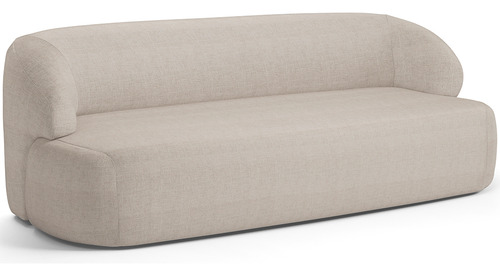 Sofá 2 Lugares Curvo Orgânico Sala 150cm Barolo Linho Bege