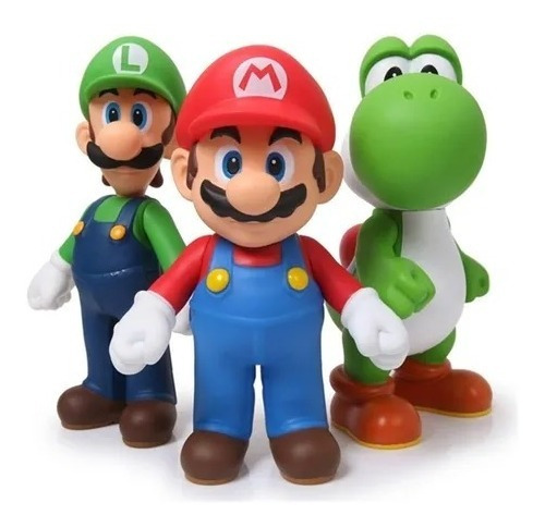 Set De 3 Figuras Mario Bros Luigi Yoshi 13 Cm Nintendo S