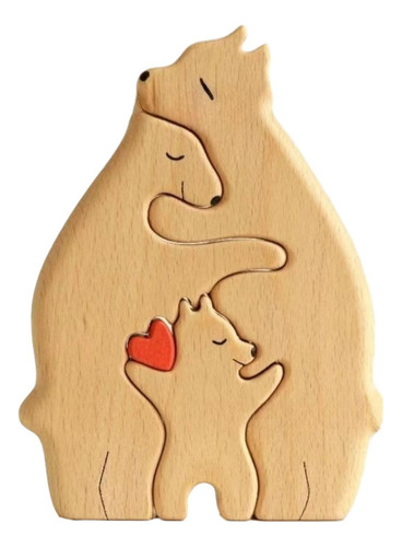 Rompecabezas De Arte De Madera De La Familia De Osos, 3 Osos