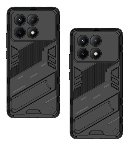 2×for Poco X6 Pro 5g Rugged Hard Stand Lens Protector Case