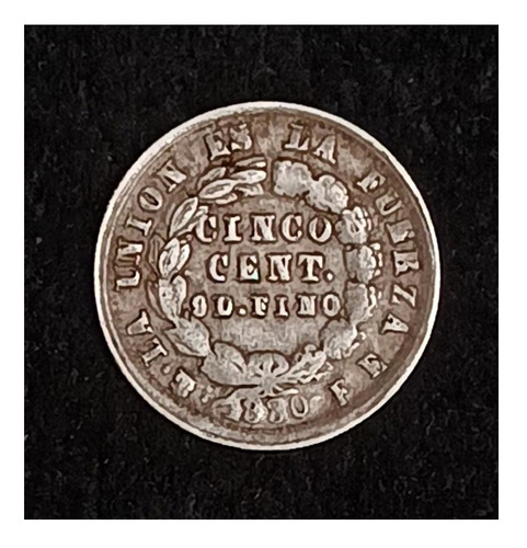 Bolivia 5 Centavos 1880 Muy Bueno Plata Km 157.1