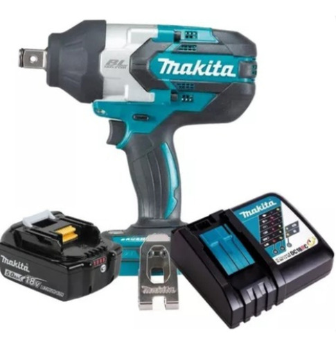 Chave Impacto Makita Dtw1001 Bateria 5ah 3/4 1050nm Cor Azul-turquesa