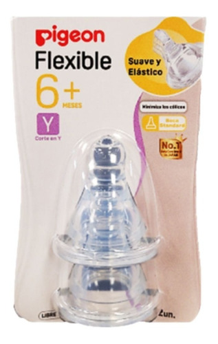 Tetina Pigeon Peristaltico Cuello Estándar Corte Y 2 Pz
