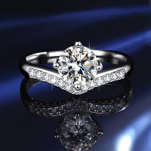 Anillo De Compromiso Plata 925 + Moissanite Con Certificado