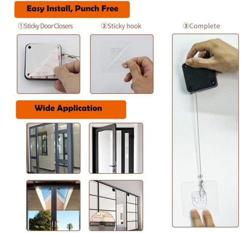 2x Sensor De Puerta Automático Sin Perforaciones, Cierre De