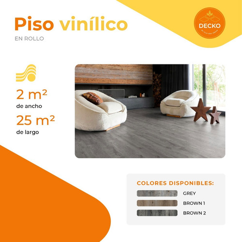 Imagen 5 de 6 de Piso Vinílico Rollo M2 1,2mm Símil Madera Pvc