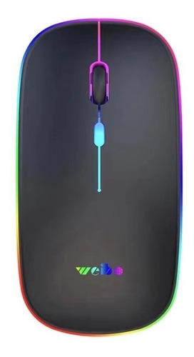 Mouse Óptico Inalámbrico Recargable Led Rgb 2.4ghz Rf-6800