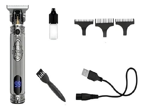 Aparador De Pelo Kemei Km-700h Prata Máquina De Corte 127/220V