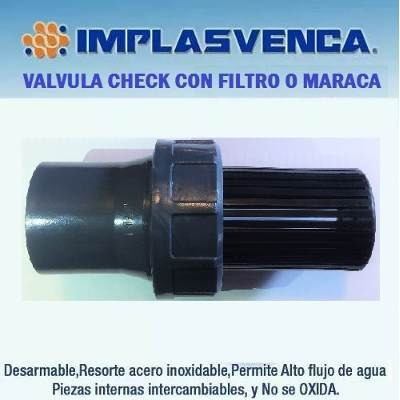 Valvula Check 1 1/2 Con Maraca O Filtro Implasvenca