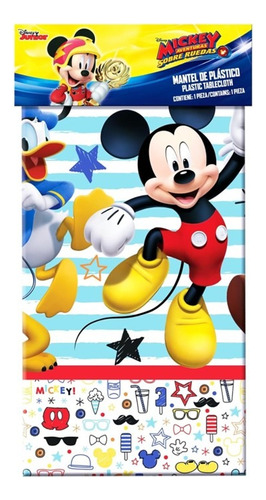 Mantel Rectangular Mickey Sobre Ruedas Licencia Original