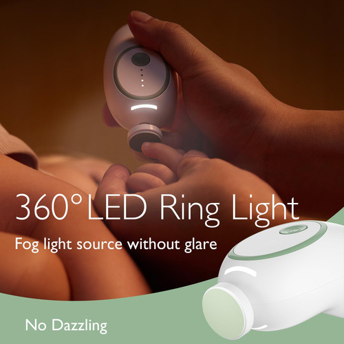Lima De Uñas Eléctrica Recargable Para Bebé Con 7 Almohadill