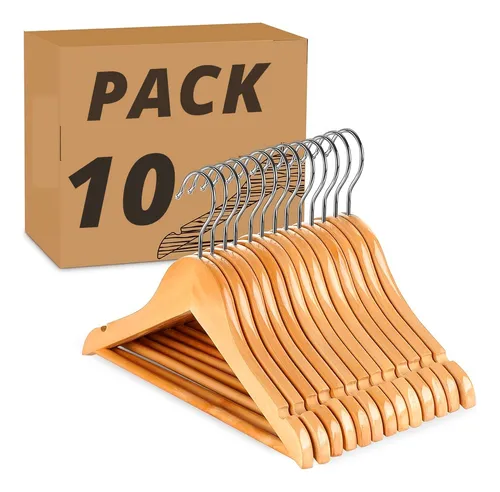 Pack De 10 Perchas De Madera Barnizadas - Niño- Bebe -adulto