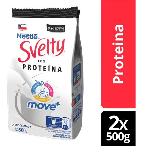 Imagen 1 de 1 de Svelty Proteina Leche Softpack 500g X2 Bolsas