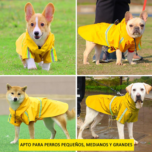 Azuldimen Impermeable Para Perros Chaqueta De Lluvia Ligera
