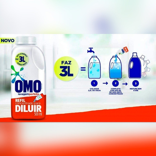 Sabão Concentrado Omo Lavagem Perfeita Frasco 500 ml