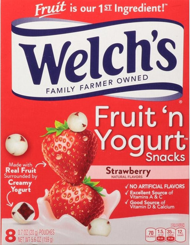 Welch's Fruit 'n Yogurt Strawberry Gomitas Caja C/8pz Americ