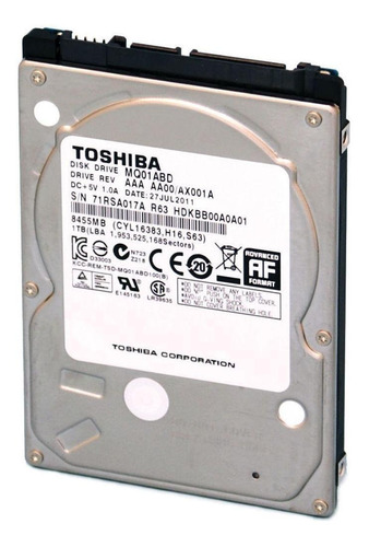 Imagen 1 de 2 de Disco duro interno Toshiba MQ01ABD Series MQ01ABD100 1TB