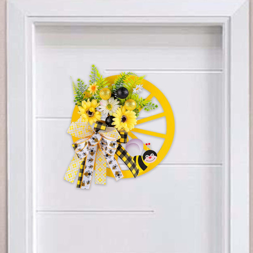 Corona Para Puerta De Entrada, Flores Artificiales, Lazo De,