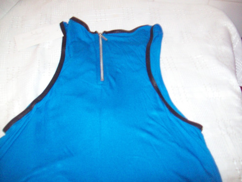 Aurojul-remera Musculosa Zara-ribeteada Cuero Negro-nva