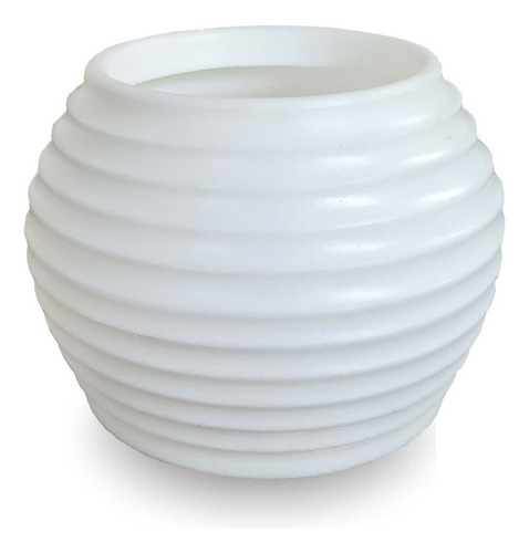 Vaso De Planta Pequeno Redondo Decorativo Polietileno 15x20 Cor Branco