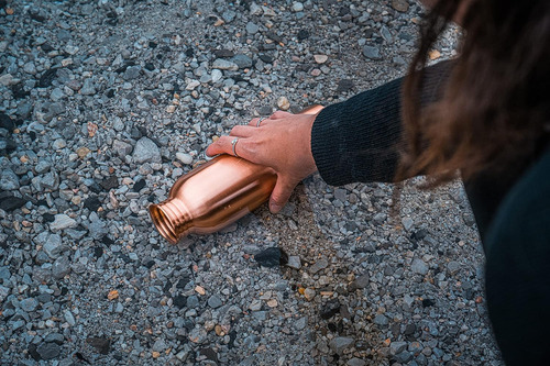 Botella De Agua De Cobre De 34 Onzas/1 Litro, Una Fuga He...