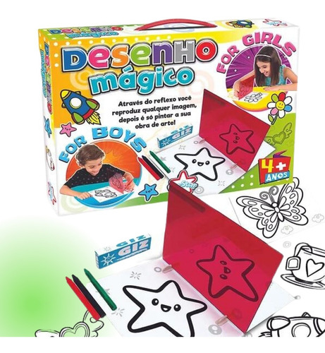 Desenho Mágico Espelho Desenhar Colorir Brinquedo Infantil 