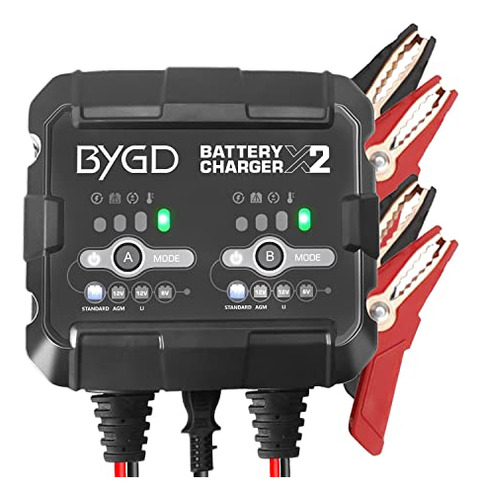 Cargador De Batería Inteligente De 6v Y 12v, 2 Bancos,...