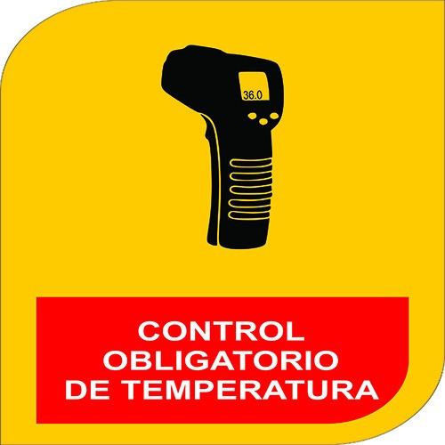 Señaletica Control De Temperatura, Material Rigido,40x30 Cms