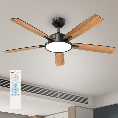 Li Ventilador De Techo Con Mando A Distancia 132.08cm Negro
