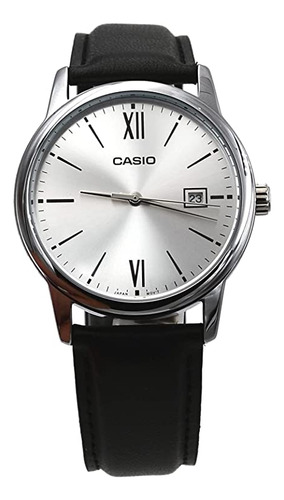 Casio Mtp-v002l-7b3 Reloj Analógico Estándar De Cuero Negro