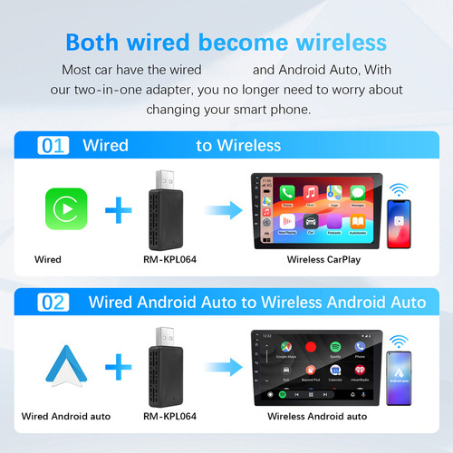 Carplay Inalámbrico Android Auto 2 En 1