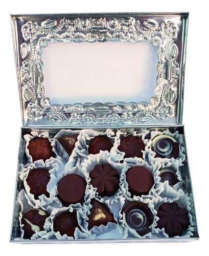 Chocolate Semi Amargo Relleno De Chapulín, Caja Con 15 Pzas