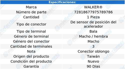 Conector Sensor Tps S10 V6 4.3l De 1988 A 1991 Walker