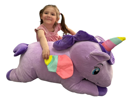 Peluche Unicornio Suave 80cm Soft Grande Color Unicornio Violeta
