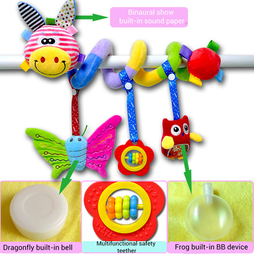 Pram Spiral Toy Baby Activity Hanging Toys Bell Educational