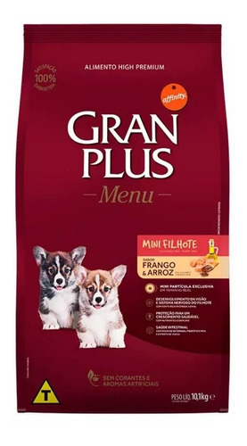 Granplus Ração P/ Cães Menu Filhote Mini Frango/arroz 10,1kg