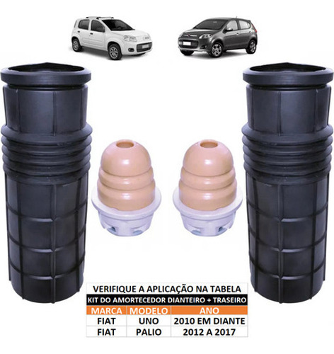 Kit Batente Coifa Amortecedor Dianteiro E Traseiro Palio
